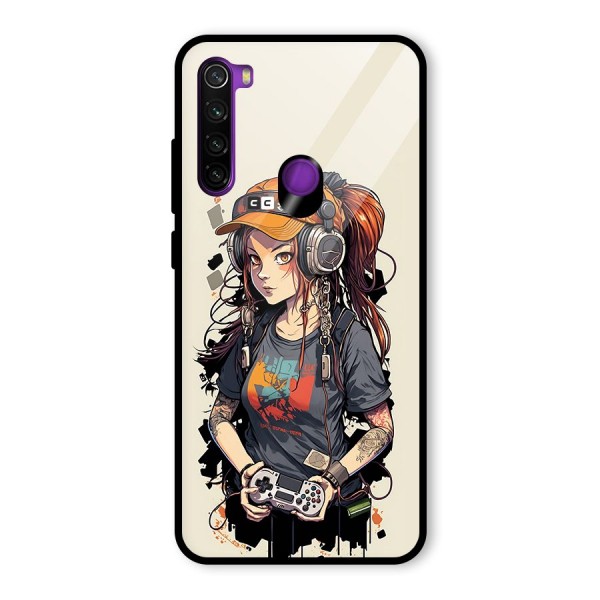 Cool Gamer Girl Glass Back Case for Redmi Note 8