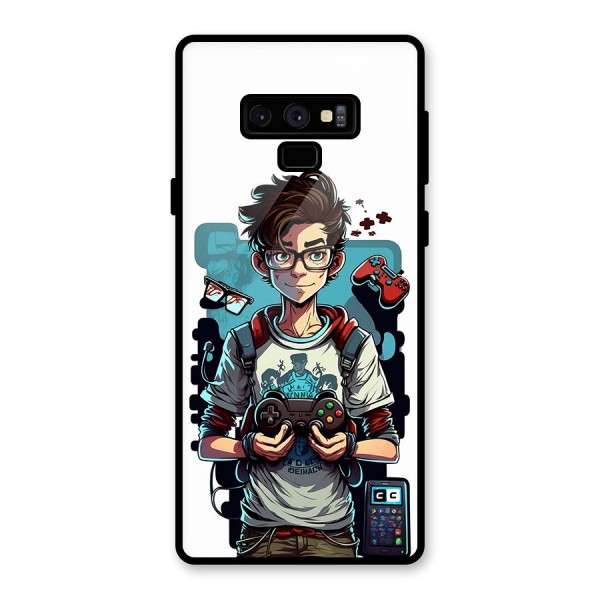 Cool Gamer Guy Glass Back Case for Galaxy Note 9