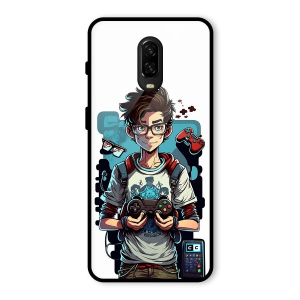 Cool Gamer Guy Glass Back Case for OnePlus 6T