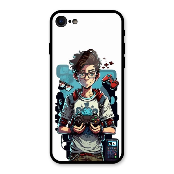 Cool Gamer Guy Glass Back Case for iPhone 7