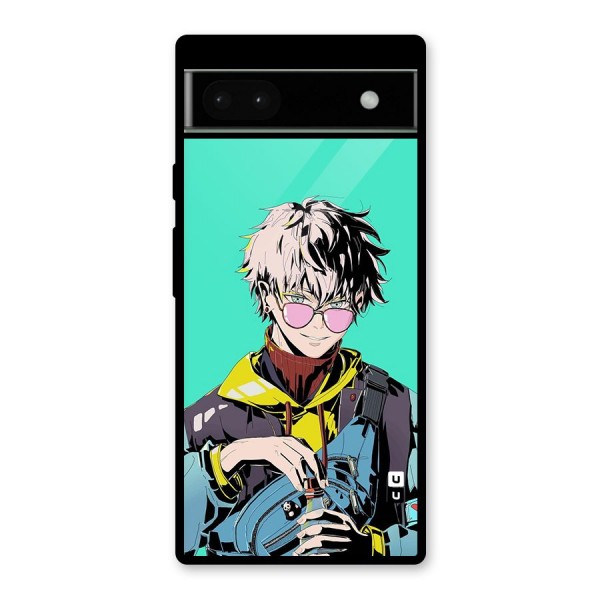 Cool Gojo Glass Back Case for Google Pixel 6a