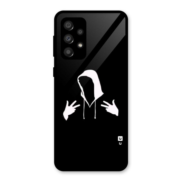 Cool Hoodie Silhouette Glass Back Case for Galaxy A32