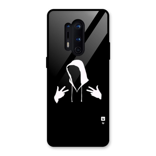Cool Hoodie Silhouette Glass Back Case for OnePlus 8 Pro