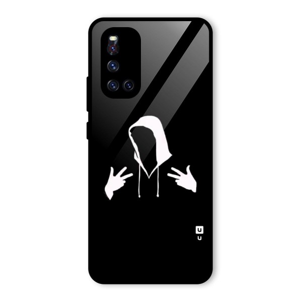 Cool Hoodie Silhouette Glass Back Case for Vivo V19