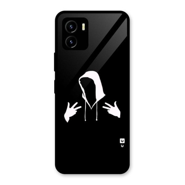 Cool Hoodie Silhouette Glass Back Case for Vivo Y15s