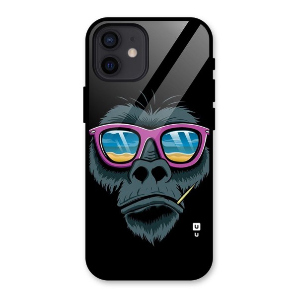 Cool Monkey Beach Sunglasses Glass Back Case for iPhone 12