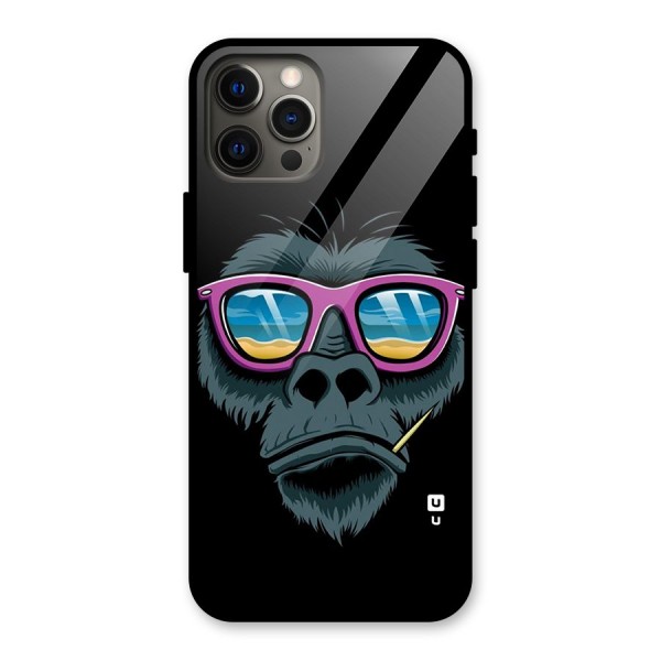 Cool Monkey Beach Sunglasses Glass Back Case for iPhone 12 Pro Max