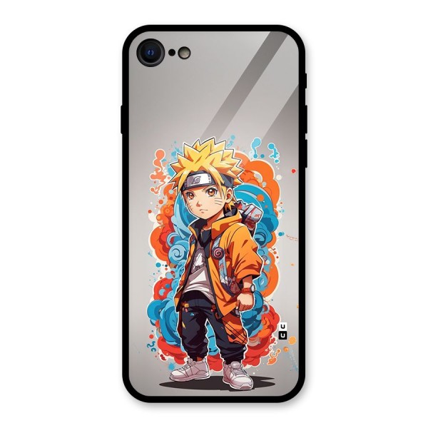 Cool Naruto Uzumaki Glass Back Case for iPhone 8