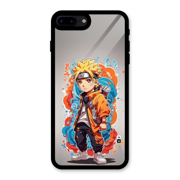 Cool Naruto Uzumaki Glass Back Case for iPhone 8 Plus