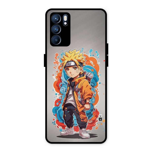 Cool Naruto Uzumaki Metal Back Case for Oppo Reno6 5G
