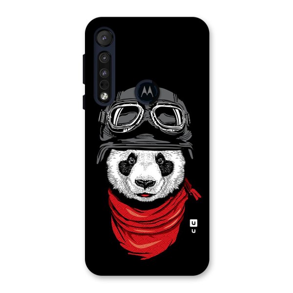 Cool Panda Soldier Art Back Case for Motorola One Macro