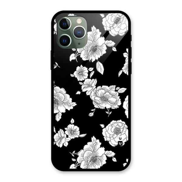 Cool Pattern Flowers Glass Back Case for iPhone 11 Pro