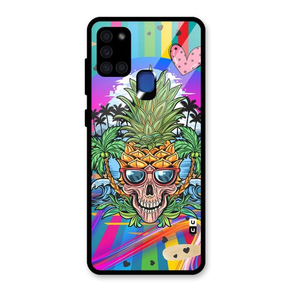 Cool Pineapple Skull Back Case for Galaxy A21s