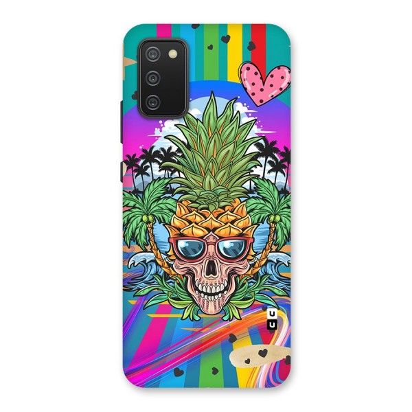 Cool Pineapple Skull Back Case for Galaxy F02s