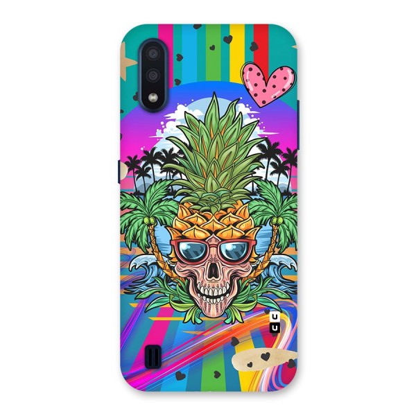 Cool Pineapple Skull Back Case for Galaxy M01