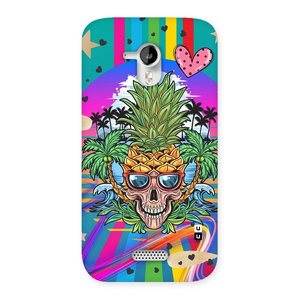 Cool Pineapple Skull Back Case for Micromax Canvas HD A116