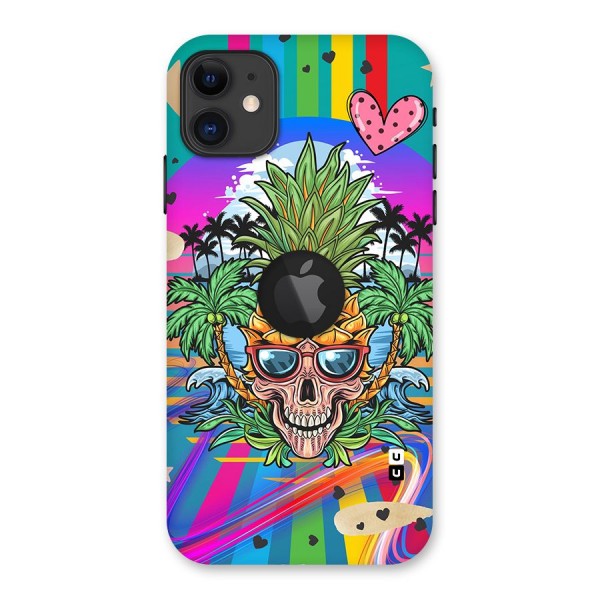 Cool Pineapple Skull Back Case for iPhone 11 Logo Cut