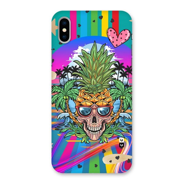 Cool Pineapple Skull Back Case for iPhone X