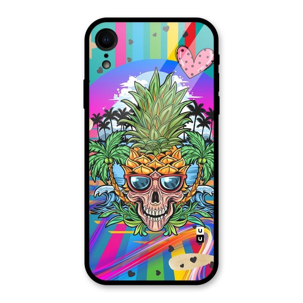 Cool Pineapple Skull Glass Back Case for iPhone XR