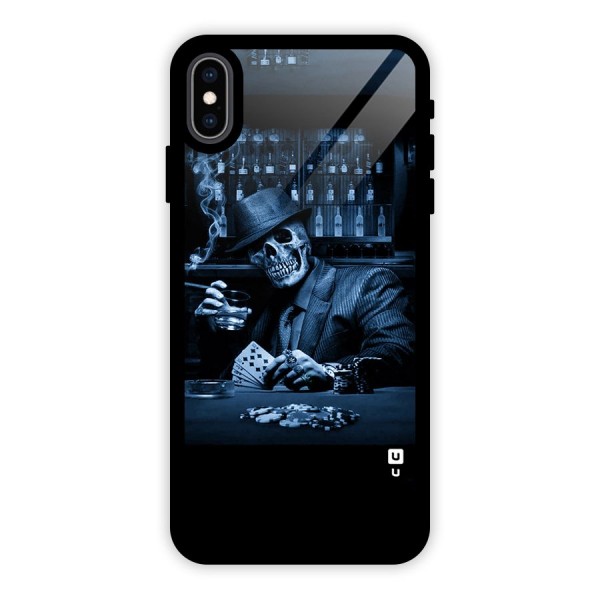 Cool Skull Cards Glass Back Case for iPhone XS Max