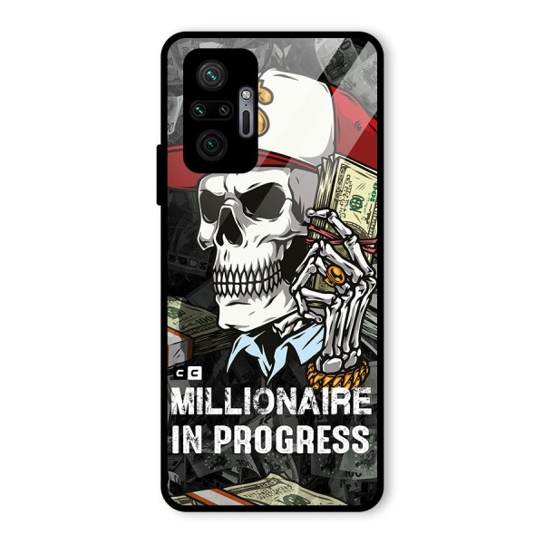 Cool Skull Millionaire In Progress Glass Back Case for Redmi Note 10 Pro