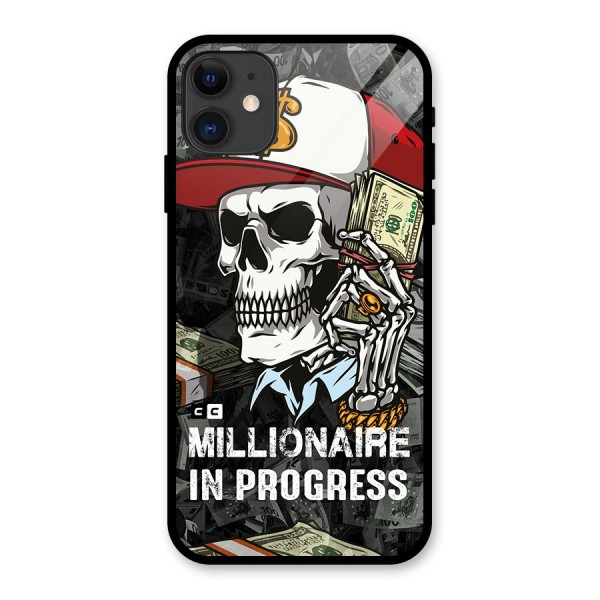Cool Skull Millionaire In Progress Glass Back Case for iPhone 11