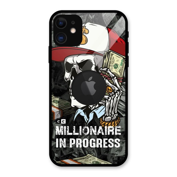 Cool Skull Millionaire In Progress Glass Back Case for iPhone 11 Logo Cut