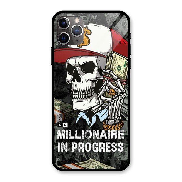 Cool Skull Millionaire In Progress Glass Back Case for iPhone 11 Pro Max