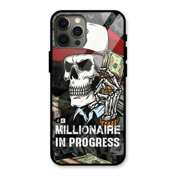 Cool Skull Millionaire In Progress Glass Back Case for iPhone 12 Pro Max