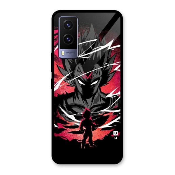 Cool Vegeta Glass Back Case for Vivo V21e 5G