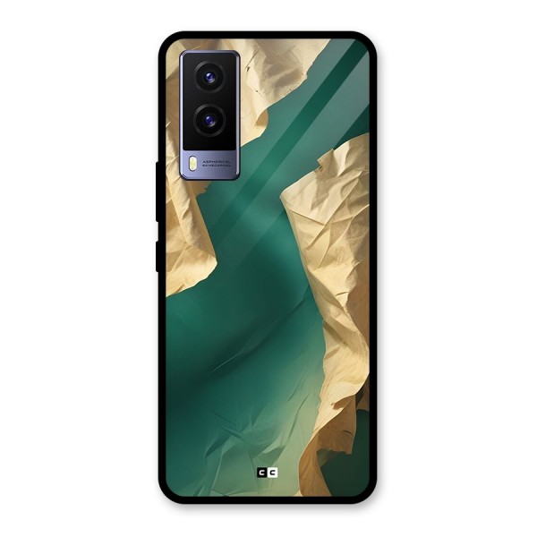Cool Vintage Paper Glass Back Case for Vivo V21e 5G