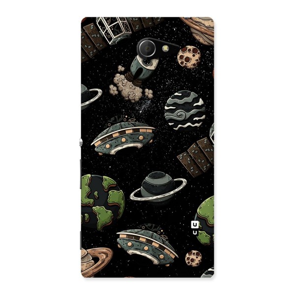 Cosmos Night Sky Anime Pattern Back Case for Sony Xperia M2