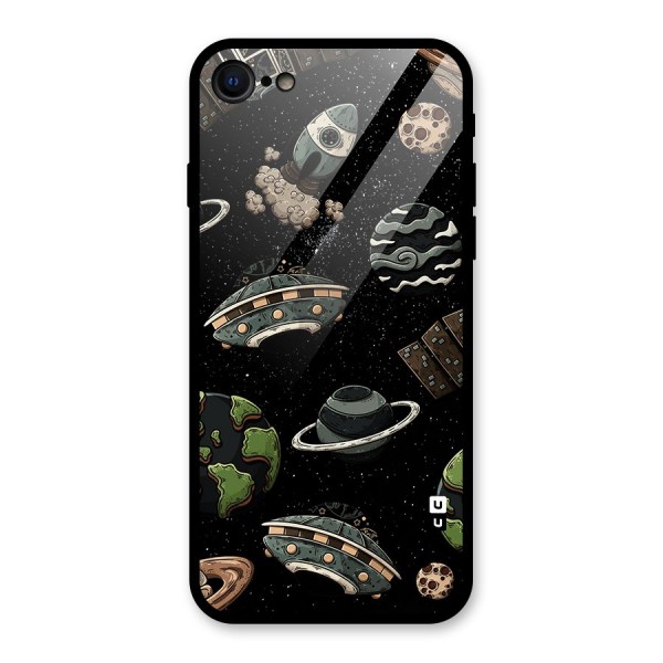Cosmos Night Sky Anime Pattern Glass Back Case for iPhone 8