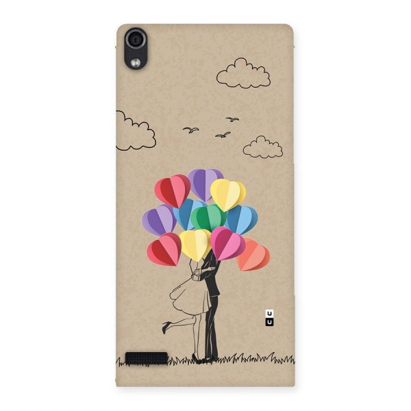 Couple With Card Baloons Back Case for Ascend P6