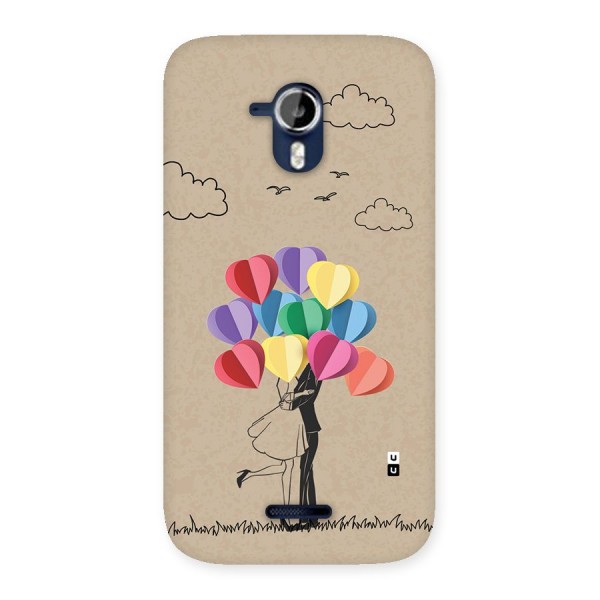 Couple With Card Baloons Back Case for Canvas Magnus A117