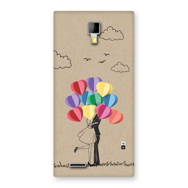 Couple With Card Baloons Back Case for Canvas Xpress A99