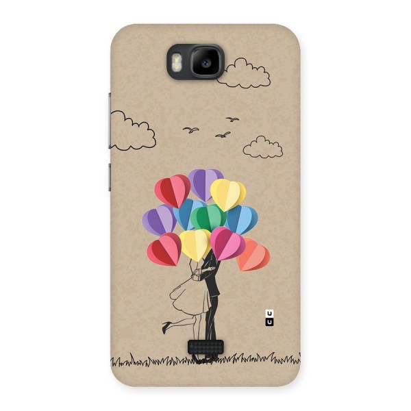 Couple With Card Baloons Back Case for Honor Bee
