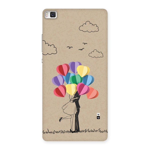 Couple With Card Baloons Back Case for Huawei P8