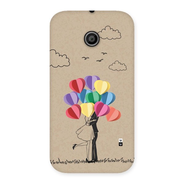 Couple With Card Baloons Back Case for Moto E