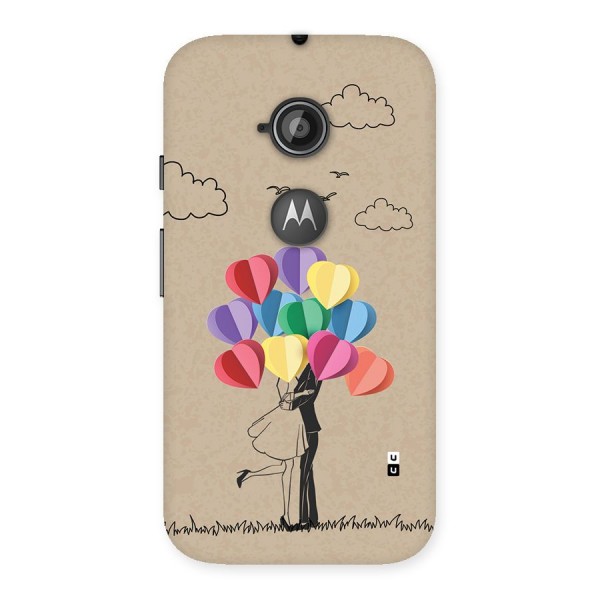 Couple With Card Baloons Back Case for Moto E 2nd Gen