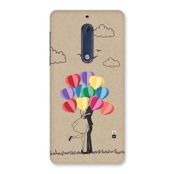 Couple With Card Baloons Back Case for Nokia 5