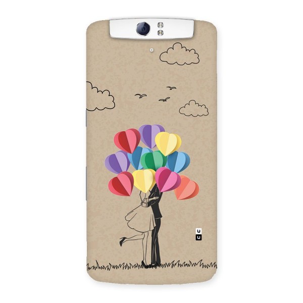 Couple With Card Baloons Back Case for Oppo N1