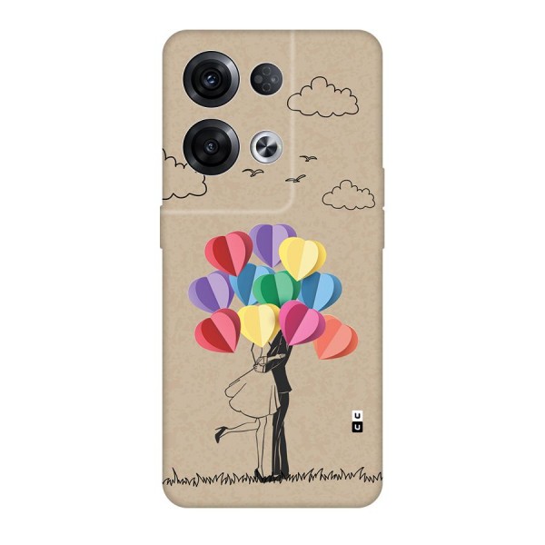 Couple With Card Baloons Back Case for Oppo Reno8 Pro 5G