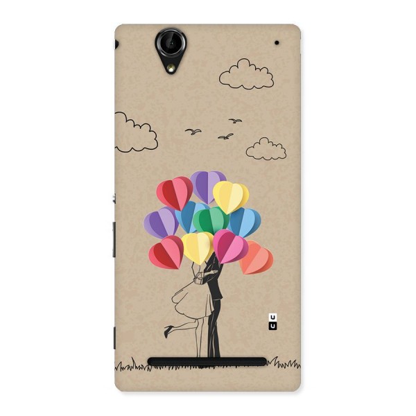 Couple With Card Baloons Back Case for Xperia T2