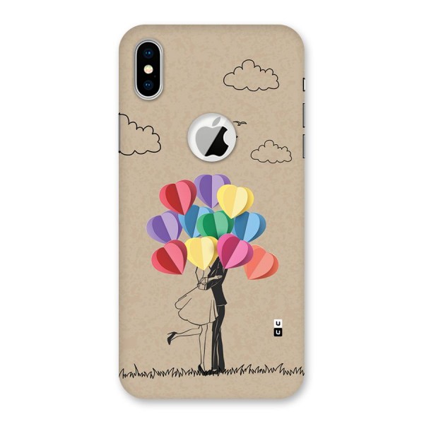Couple With Card Baloons Back Case for iPhone XS Logo Cut