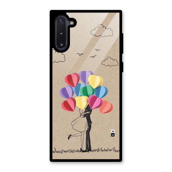Couple With Card Baloons Glass Back Case for Galaxy Note 10