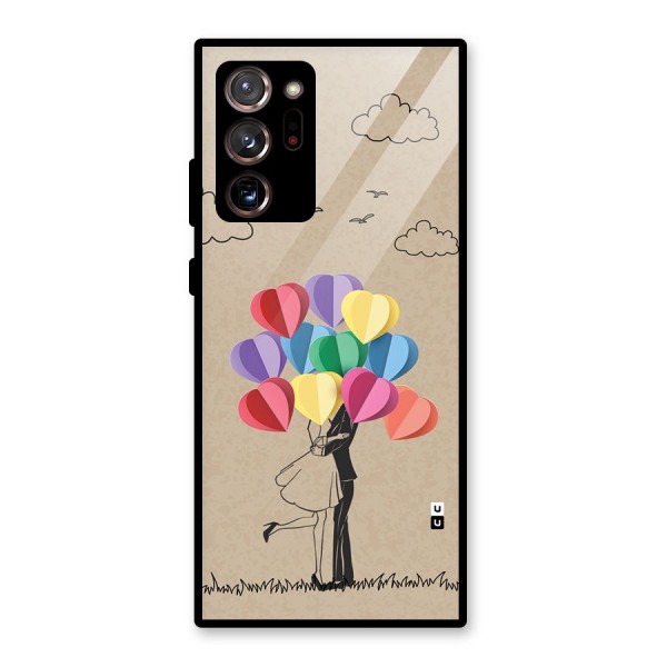 Couple With Card Baloons Glass Back Case for Galaxy Note 20 Ultra 5G