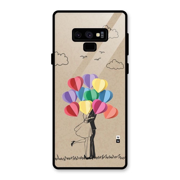 Couple With Card Baloons Glass Back Case for Galaxy Note 9