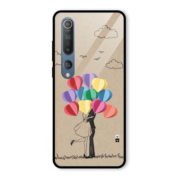 Couple With Card Baloons Glass Back Case for Mi 10
