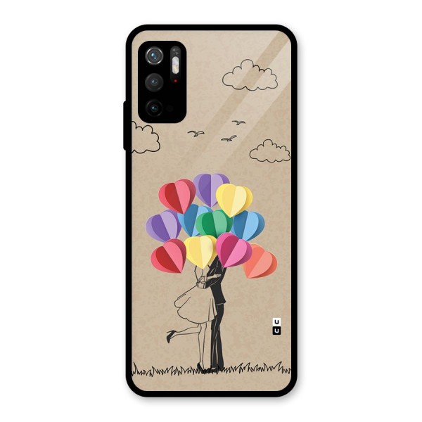 Couple With Card Baloons Glass Back Case for Poco M3 Pro 5G